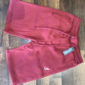 Kangol Mens Sweat Shorts Casual‎ Gym Training Lounge Drawstring Burgundy Small
